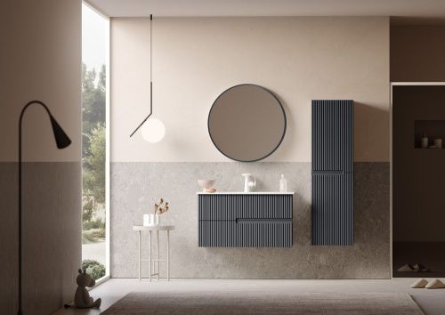 Тумба с раковиной Orka Moonlight 5003445 90х50 подвесная цвет черный - фото 2