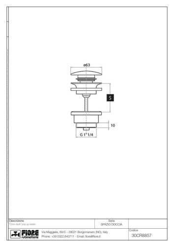 Донный клапан Fiore Shower 30ZZ8857 бронза - фото 2