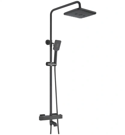 Душевая стойка Rose R3536H настенная цвет черный с термостатом