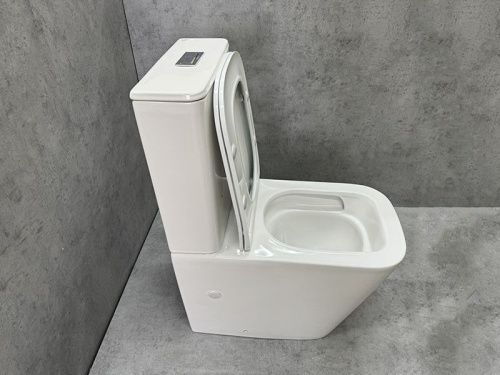 Унитаз напольный с бачком CeramaLux TR2170-1 белый с сиденьем микролифт безободковый смыв торнадо - фото 3