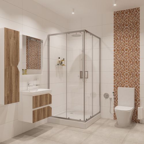 Душевой уголок Niagara Nova 66880811 80х80 стекло прозрачное профиль хром без поддона - фото 2