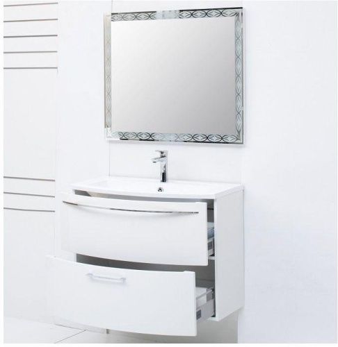 Тумба с раковиной De Aqua Лонг 00167099 90х40 подвесная цвет белый - фото 4