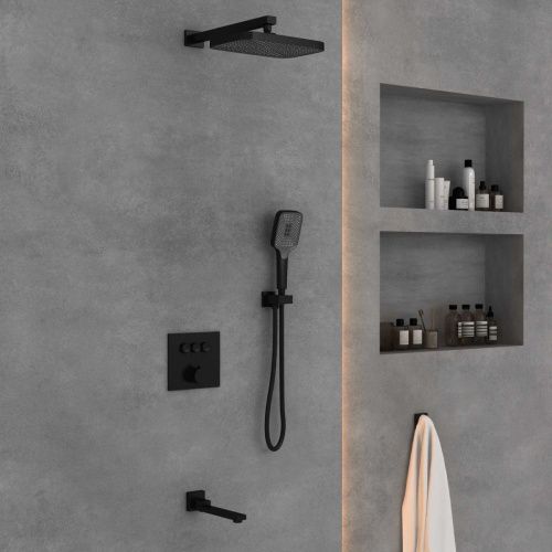 Душевая система Vincea VSFW-4311MB встраиваемая в стену цвет черный