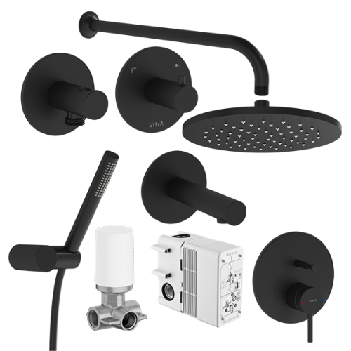 Душевая система Vitra Origin A49284EXP встраиваемая в стену цвет черный