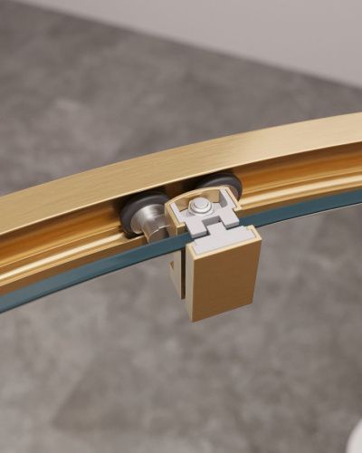 Душевой уголок Cezares MOLVENO MOLVENO-RH-1-120/90-C-BORO-IV 120х90 стекло прозрачное профиль золото без поддона - фото 3