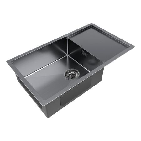 Кухонная мойка Paulmark GERBERG 78F UNI PM217844-GM 45х40 цвет вороненая сталь поверхность брашированная