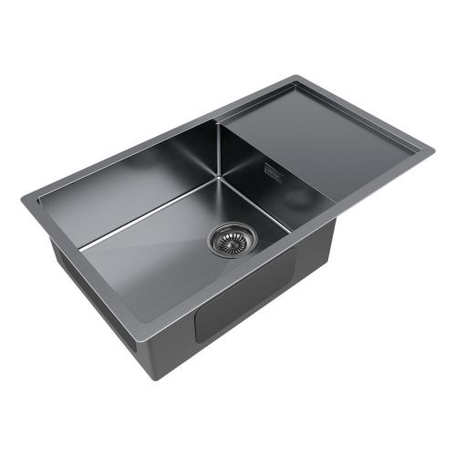 Кухонная мойка Paulmark GERBERG 78F UNI PM217844-GM 45х40 цвет вороненая сталь поверхность брашированная - фото 2