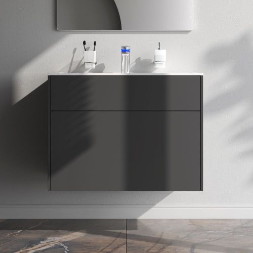 Тумба под раковину Am.Pm Inspire V2.0 M50AFHX0803GM 80х50 подвесная цвет серый