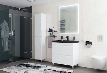 Тумба под раковину Corozo Юрма SD-00001625 80х40 напольная цвет белый