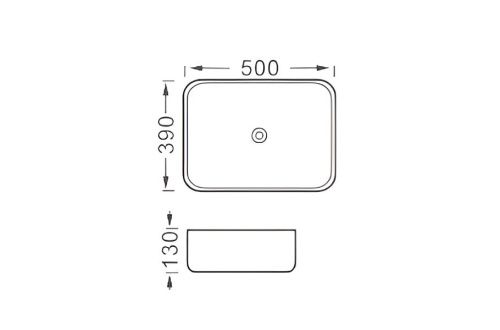 Раковина из сантехнического фарфора Aquatek ВЕГА AQ5515-MG 50х40 накладная цвет серый без отверстий под смеситель - фото 5
