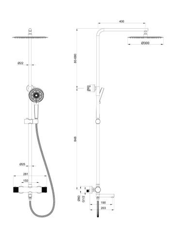 Душевая стойка Wonzon & Woghand WW-88739902-BG настенная цвет золото с термостатом - фото 2