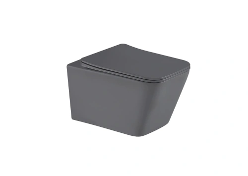 Унитаз подвесной Gid Tornado 62304Y серый с сиденьем микролифт безободковый смыв торнадо - фото 2