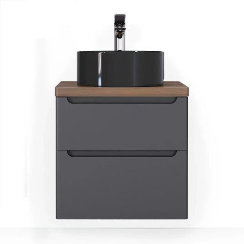 Тумба под раковину Jorno WOOD wood.01.60/P/GR 60х50 подвесная цвет серый - фото 2