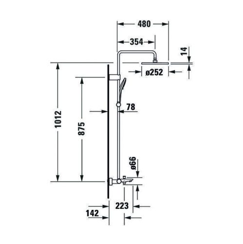 Душевая стойка Duravit Wave WA5280008C10 настенная цвет хром - фото 2
