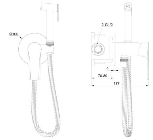 Смеситель для ванны и душа Wonzon & Woghand BRILLIANT WW-88829079-BG встраиваемый в стену золото - фото 2