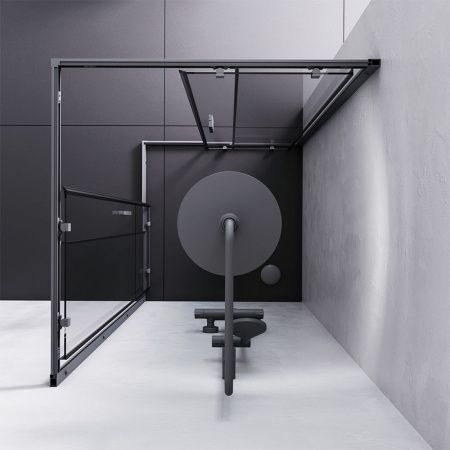 Душевой уголок Am.Pm Gem S W93G-403-090BT 90х90 стекло прозрачное профиль черный без поддона