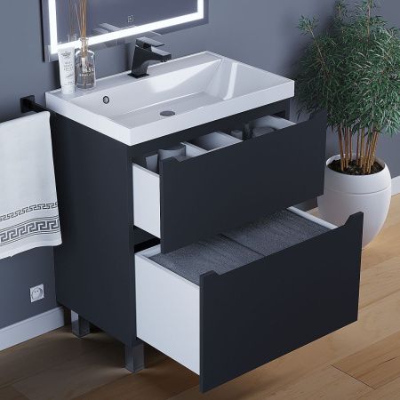 Тумба под раковину Uperwood Tanos 291120332 70х50 напольная цвет черный