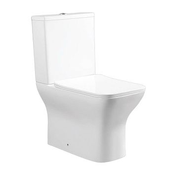 Унитаз напольный с бачком Bond Cube F09-00 белый с сиденьем безободковый душевой смыв