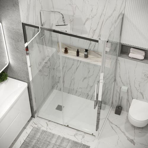 Душевая перегородка Grossman Cosmo 200.K33.02.70.10.00 70х195 стекло прозрачное профиль хром - фото 5