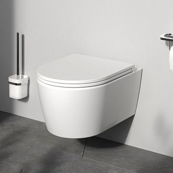 Унитаз подвесной Am.Pm Func C8F1700MWSC белый с сиденьем микролифт безободковый каскадный смыв