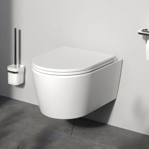 Унитаз подвесной Am.Pm Func C8F1700MWSC белый с сиденьем микролифт безободковый каскадный смыв