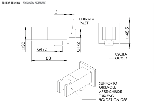 Держатель для душа Remer 338Q хром - фото 2