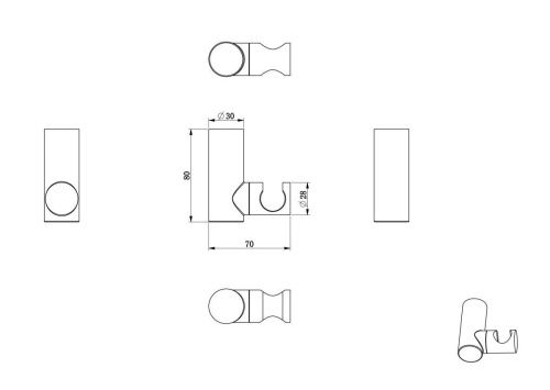 Держатель для душа Wonzon & Woghand WW-994219-CR хром - фото 2