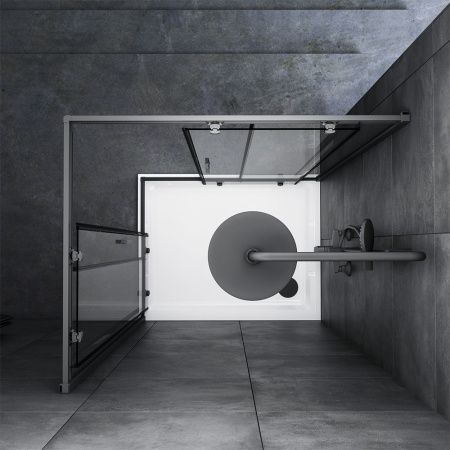 Душевой уголок Am.Pm Gem W90G-404-100280-BT 100х80 стекло прозрачное профиль черный без поддона