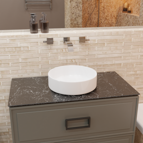 Раковина из сантехнического фаянса CHARUS TORRE BIANCA 700-011W 40х40 накладная цвет белый без отверстий под смеситель - фото 3