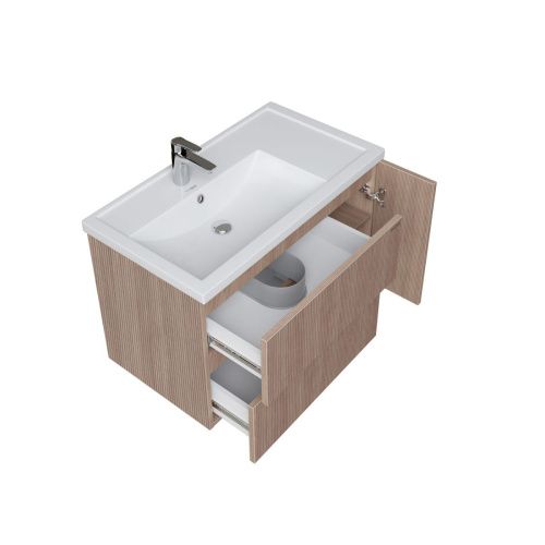 Тумба под раковину Grossman Юнит 208014 80х40 подвесная цвет коричневый - фото 5