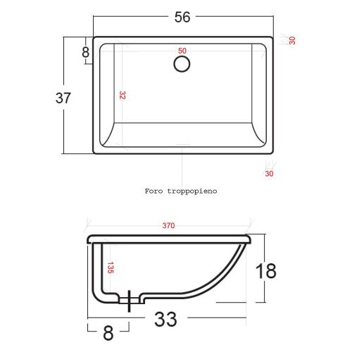 Раковина из сантехнического фарфора Galassia 2035 60х40 встраиваемая цвет белый - фото 3