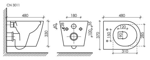 Унитаз подвесной Ceramica Nova FORMA CN3011 белый с сиденьем микролифт безободковый каскадный смыв - фото 4