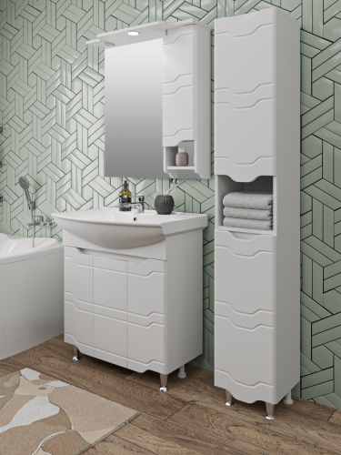 Тумба под раковину Runo Стиль 00000001127 70х30 напольная цвет белый - фото 3