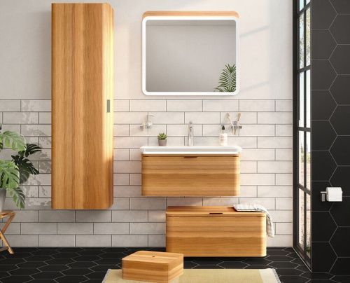 Шкаф-пенал Vitra Nest Trendy 56187 50х160 подвесной цвет коричневый - фото 2