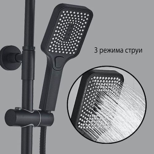 Душевая стойка ALMAes GaLaxy SDI-1801 настенная цвет черный с термостатом - фото 5