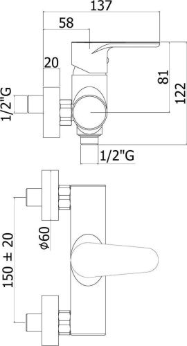 Смеситель для ванны с душем Paffoni Green GR168CR настенный хром - фото 2