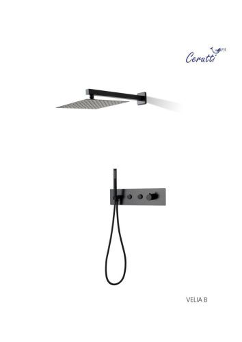 Душевая система Cerutti SPA CT10399 встраиваемая в стену цвет черный - фото 2