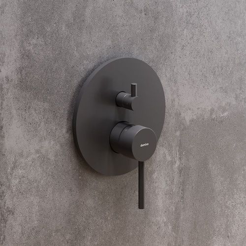 Смеситель для ванны и душа Damixa Scandinavian Pure 367100300 встраиваемый в стену черный - фото 4