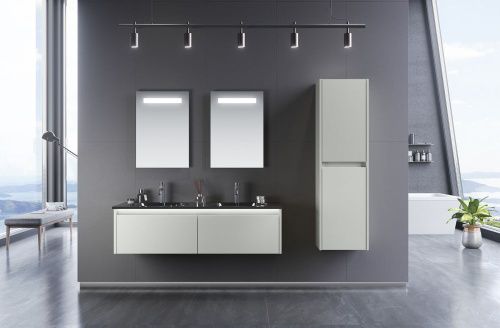 Тумба с раковиной Orka Lisbon 5001441 130х50 подвесная цвет серый/бежевый - фото 3