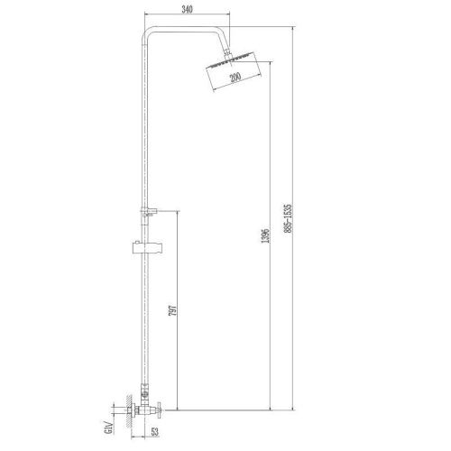 Душевая стойка Haiba HB24808 настенная цвет нержавеющая сталь - фото 3