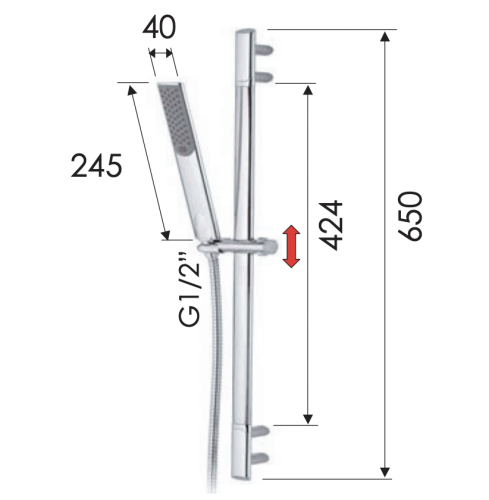 Душевой гарнитур Remer Infinity 317V317RV настенный хром - фото 2