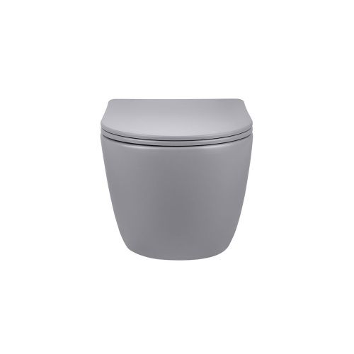 Унитаз подвесной Vincea Globo VT1-14SMG серый с сиденьем микролифт безободковый душевой смыв - фото 3