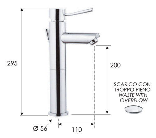 Смеситель для раковины Remer Minimal N10L на столешницу хром - фото 2