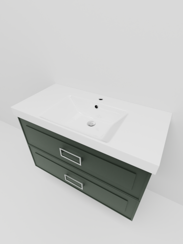 Тумба с раковиной La Fenice Cubo TWIN NFNC-01-CUB-G-100-2-1-100 100х50 подвесная цвет серый - фото 2