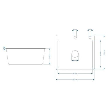 Кухонная мойка Fmark FSC5045L 50х45 цвет сатин поверхность матовая