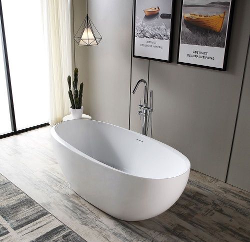 Ванна акриловая Abber AB9285 170х80 отдельностоящая овальная с каркасом - фото 3