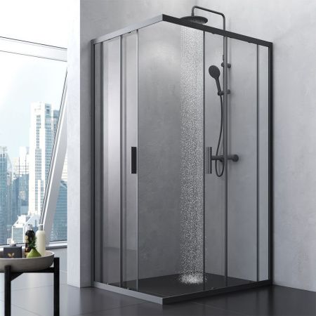 Душевой уголок Am.Pm Gem S W93G-404-120290-BT 120х90 стекло прозрачное профиль черный без поддона