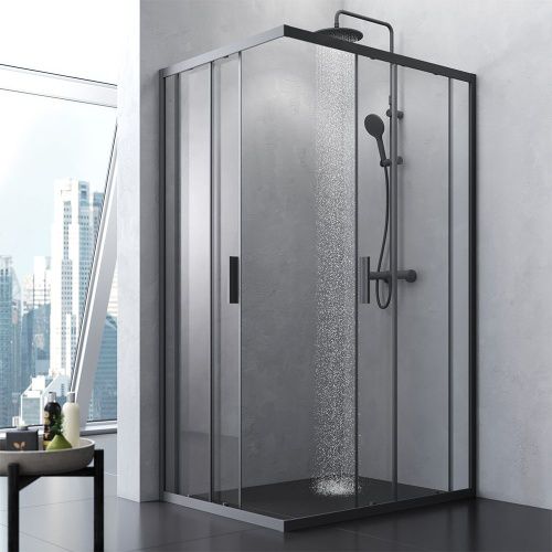 Душевой уголок Am.Pm Gem S W93G-404-120290-BT 120х90 стекло прозрачное профиль черный без поддона - фото 3