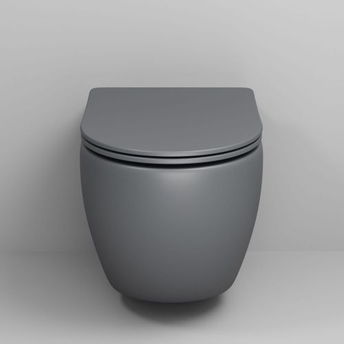 Унитаз подвесной Grossman Color GR-4411GMS серый с сиденьем безободковый каскадный смыв - фото 3