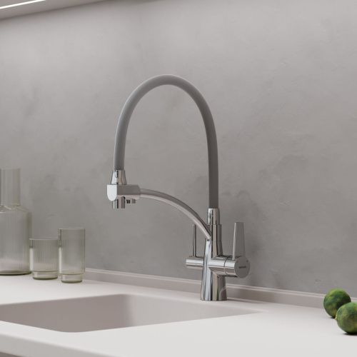 Смеситель для кухни Sancos Eri SC4001CH на мойку хром/серый - фото 5